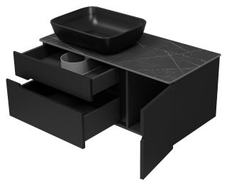 Подвесная тумба под раковину Misty Роял 100см чёрный